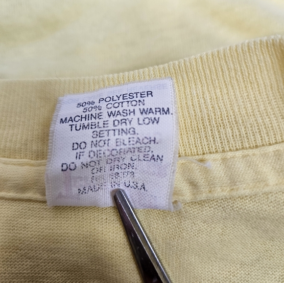 Vintage 80s Royal Caribbean I'm Shipshape Single Stitch Yellow T-Shirt Large A29 - Picture 9 of 10